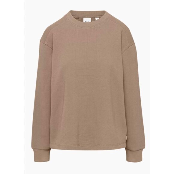 Aritzia Tops - Aritzia TNA Bailey Long Sleeve Waffle Knit Shirt In Tan